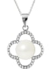 Pearl Addict Silber-Halskette mit Edelsteinen und Perle - (L)42 cm