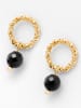 Ania Kruk Pozłacane kolczyki-wkrętki z onyksami