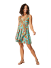 Aller Simplement Jurk turquoise/oranje