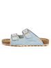 billowy Leren slippers lichtblauw
