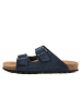 billowy Skórzane klapki w kolorze granatowym