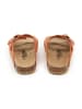 billowy Leder-Pantoletten in Orange
