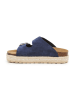 billowy Leren slippers donkerblauw