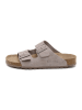 billowy Leder-Pantoletten in Beige
