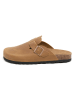 billowy Leder-Clogs in Hellbraun