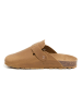 billowy Leder-Clogs in Hellbraun