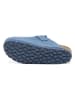 billowy Leder-Clogs in Blau