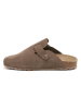 billowy Leder-Clogs in Taupe