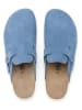 billowy Leder-Clogs in Blau