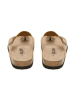 billowy Leder-Zehentrenner in Beige