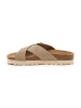 billowy Leren slippers bruin
