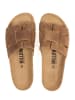 billowy Leren slippers bruin