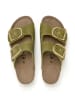 billowy Leren slippers groen