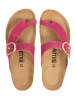 billowy Leren teenslippers fuchsia
