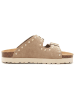 billowy Leren slippers bruin