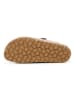 billowy Leren slippers beige