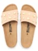 billowy Leren slippers beige