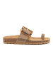 billowy Leren teenslippers beige