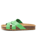 billowy Leren slippers groen