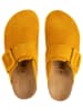 billowy Leder-Clogs in Gelb