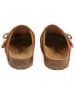 billowy Leder-Clogs in Hellbraun