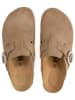 billowy Leder-Clogs in Braun