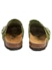 billowy Leder-Clogs in Grün