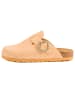 billowy Leder-Clogs in Beige