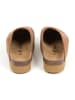 billowy Leder-Clogs in Hellbraun
