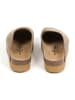 billowy Leder-Clogs in Hellbraun