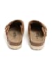 billowy Leder-Clogs in Hellbraun