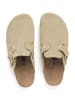 billowy Leder-Clogs in Beige