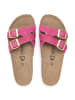 billowy Leder-Pantoletten in Pink