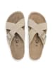 billowy Leren slippers beige