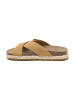 billowy Leren slippers beige