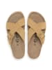 billowy Leren slippers beige