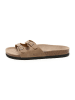 billowy Leren slippers beige