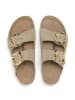 billowy Leren slippers beige