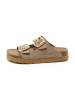 billowy Leren slippers beige