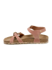 billowy Leder-Sandalen in Rosa