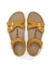 billowy Leder-Sandalen in Gelb