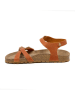 billowy Leder-Sandalen in Orange