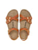 billowy Leder-Sandalen in Orange