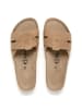 billowy Leren slippers beige