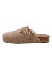 billowy Leren clogs bruin