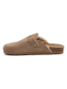 billowy Leder-Clogs in Braun