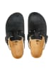 billowy Leder-Clogs in Schwarz
