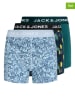 JACK & JONES Junior 2er-Set: Boxershorts "Jake" in Hellblau/ Dunkelblau/ Grün