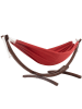 Vivereeurope Hängematte mit Gestell in Rot/ Braun - (B)260 x (H)104 x (T)119 cm