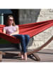 Vivereeurope Hängematte mit Gestell in Rot/ Braun - (B)260 x (H)104 x (T)119 cm